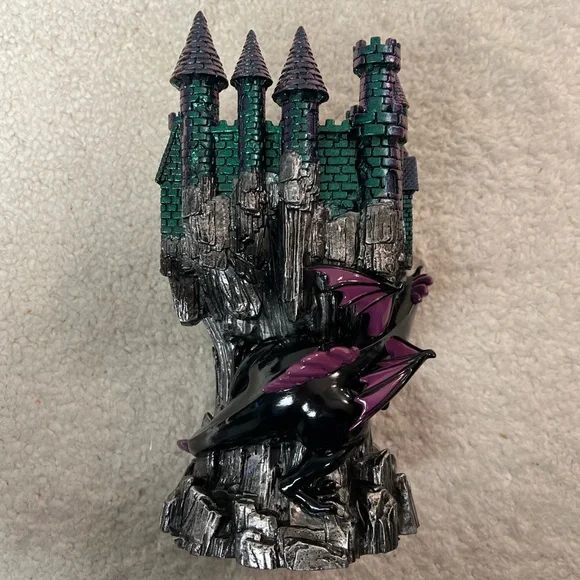 B&BW Disney Villains Maleficent Black & Purple Dragon Castle Candle Holder - Picture 10 of 12